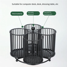 Organizador de PortaláPices Negro, Almacenamiento de LáPices Giratorio de 360 de Metal para Escritorio, Oficina, Escuela, Maquillaje, Organizador de