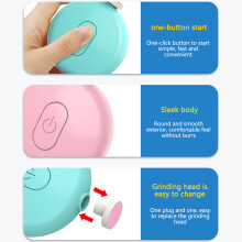 Baby Elektrischer Nagelpflegegerät mit 6 Schleifköpfen, kompaktes Format 7*2,5*7,7 cm