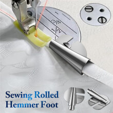 Sewing Rolled Hemmer Foot, 4 Sizes Wide Narrow Sewing Machine Presser Foot Set, (4Pcs 3/5/7/9mm)