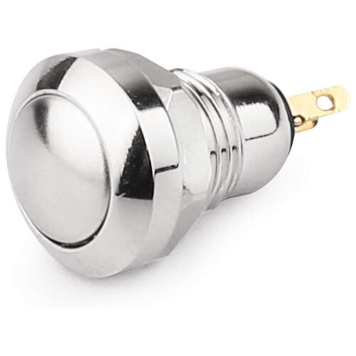 Momentary Push Button  Waterproof Silver Dot 8mm  Round DC36V/2A Self Reset for Power Start Doorbell 2