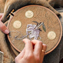 6 Pezzi Minder per Punto Croce, Ferma Aghi con Motivi Floreali, Porta Aghi per Ricamo e Porta Spilli per Lavori Manuali