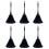 6pc Fashion Turkey Feather Duster with Black Plastic Handle Cleaning Tool(Black)35cm 1