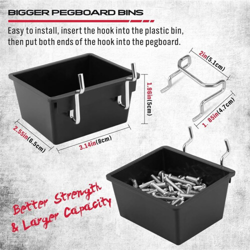 121Pcs Pegboard Hooks Assortment - Durable Pegboard Accessories,for Tool Organization, Ideal for Garage, Workshop 2