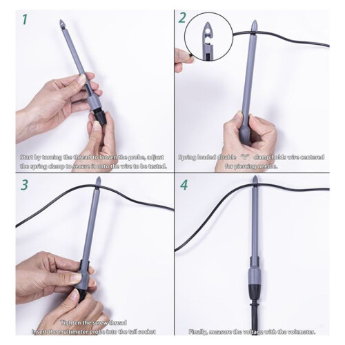 Insulation Piercing Clip Set, Banana Plug Connections,Wire Piercing,Piercing Probe Insulation Piercing Clip Set 4mm 2
