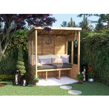 Garden Arbour With Glazed Panels, W1.8m x D1.2m / W6' x D4', Pressure Treated, Apocallipo - Dunster House