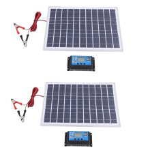 2X Chargeur de Batterie de Panneau Solaire 30W 12V + Contrôleur 40A pour Camping-Car Camping-Car