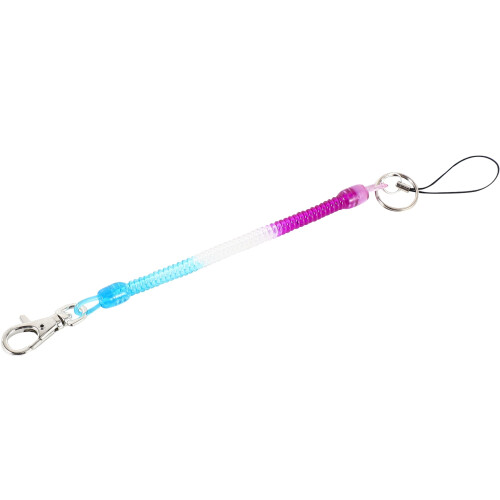 2X Lobster Hook   Spring Stretchy Coil Keyring Keychain Strap Rope Cord