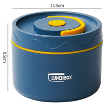 2X Voedsel Warme Lunchcontainer, Roestvrijstalen Thermische Lunchcontainer Draagbare Thermische Bento Box Voedselcontainer Blauw C