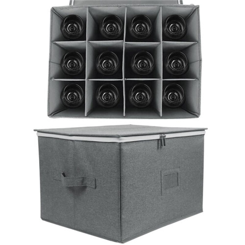 3X Wine Glass Storage Box Collapsible Goblet Storage Box