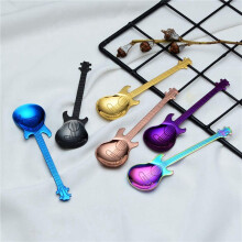 Guitar Coffee Spoons 12-Pack Cute Spoons Stainless Steel Teaspoons Guitar Shaped (Multi-Color)