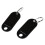 40 Pcs Key ID Label Tags Split Ring Keyring Keychain Black 3