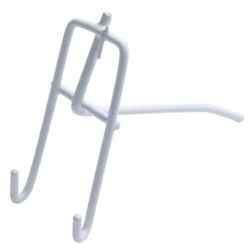 20 Pcs 3.9inch Long White Metal Store Grid Wall Bracket Display Hooks 1