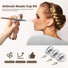42 Peças Kit de Tampa de Bico de Aerógrafo Peças de ReposiçãO de Agulha de Aerógrafo Agulhas de Aerógrafo Kit de Limpeza de Aerógrafo Peça de