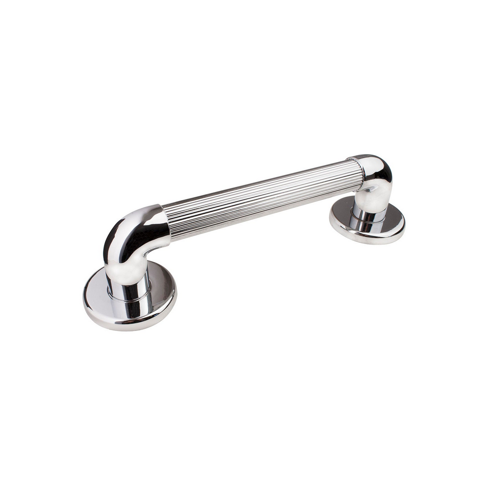 Euroshowers Plastic Fluted Grab Rail Bar (18" / 45Cm) - Chrome