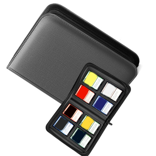 PU Leather Card Protector Book With 4 Pocket And 160 Slots-grey
