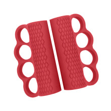 Antislip siliconen gymgreep voor gewichtheffen halters-Rood