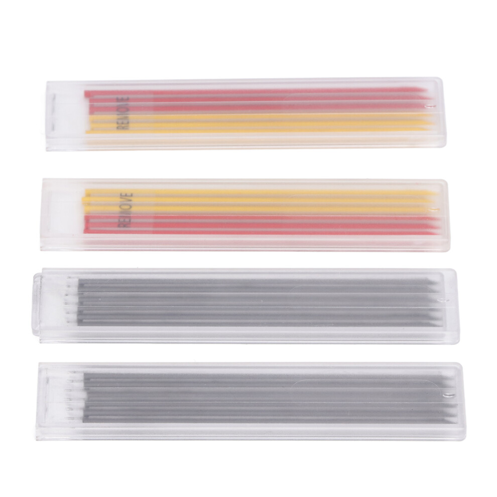Red Yellow Black 24 Pcs Carpenter Pencil Refills