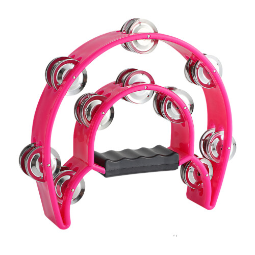 Educational Percussion Tool Steel Bell Tambourine with Shock-4
