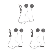 3X Motorcycle Helmet Headset Speakers 3.5mm Jack Wired Headphones Earphone Headphone with HD Microphone
