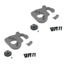 2X RC Car Motor Mount Holder with Motor Gear for 144001 124019 124018 RC Spare Parts Upgrade Accessories,Titanium