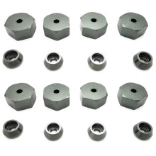 8PCS 5mm to 12mm Metal Combiner Wheel Hub Hex Adapter for WPL D12 C24 C34 B24 B36 MN D90 D99 RC Car Parts,Titanium Color
