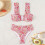 2-teiliges Damen-Set, Badeanzug mit Blumendruck, Bügel,-Pink M 5