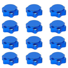 12Pcs Aluminum Wheel Hub Cover Anti-Dust Cover 17mm Hex Nut for 1/8 RC Car,
