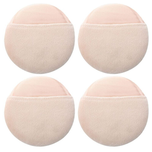 4X Dames Cosmetisch Beige Wit Rond Gezicht Make- Gezichtspoederdons 1