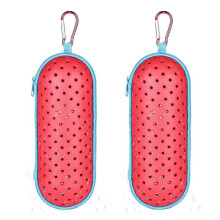 2X Schwimmbrillenetui für Schwimmbrillen, EVA-Tragetasche mit Abflussloch, Reißverschluss, Sonnenbrillenetui mit Clip, Rosarot