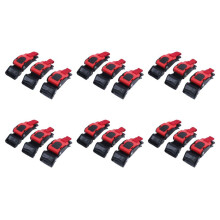 18x Plastic Motorcycle Helmet Speed Clip Chin Strap Quick Release Pull Buckle New Black+Red