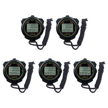 5X Cronometro Sportivo Digitale, Timer per il Conto Alla Rovescia del Cronometro da 10 Giri / Memoria Divisa, Ampio Display Impermeabile 12/24 Ore