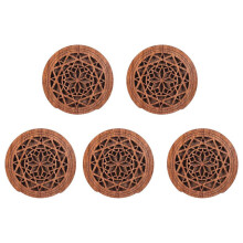 5X Guitar Wooden Soundhole Sound Hole Cover Block Feedback Buffer Mahogany Wood for EQ Acoustic Folk Guitars,Style 1
