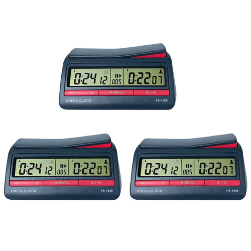 3X Professional Advanced Chess Digital Timer Chess Clock Count  Down Board Game Clock PS-1688