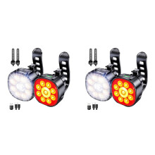 2X Fahrradlichter [4+6 Modi], Per USB Wiederaufladbare Fahrradlichter Vorne und Hinten, IP65 Wasserdichte Fahrradlichter für Straße und Berg