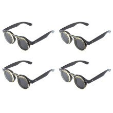 4X Cute Unisex Goth Goggles Glasses Retro Flip Round Sunglasses