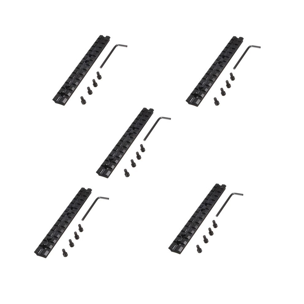 Brecantia Black 5Pcs 14Cm Scope Mount Picatinny / Weaver Rail Rail Scope Mount 13 Slots