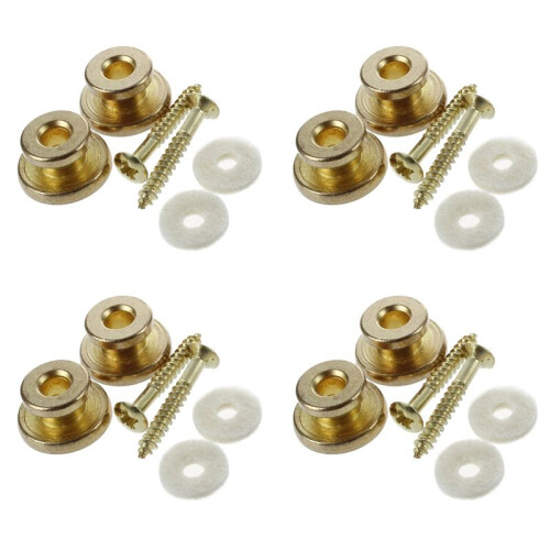 8pcs Golden Strap Button W/ Mounting Screw for Guitar Mandolin