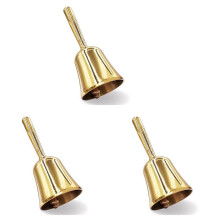 3X Super Luide Blafbel met de Hand, Massief Messing Dinerbel Servicebel Huisdier Trainingsbel Jingle Bell, Goud