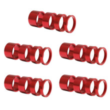 20Pcs 5/10/15/20mm Aluminum Alloy Headset Stem Spacer MTB 28.6mm Fork Washer Cap for Road Bike Cycling,Red