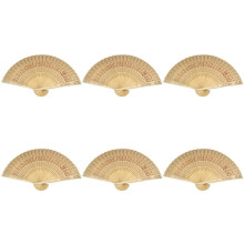 6X Dames Bois Santal Ventilateur Mariage/ Anniversaire Soiree