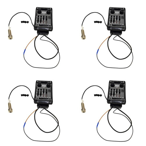 4X Gitarr Pickups Prefix -T Onboard Preamp Matrix Akustisk Pickup EQ Equalizer med Tuner Soft Piezo