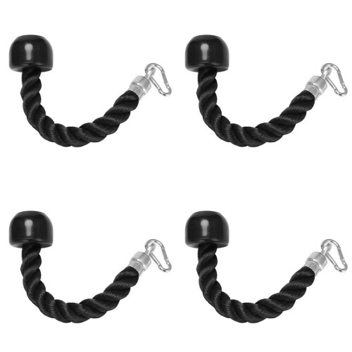 4X Heavy Duty Tricep Pull Down Single Rope with Snap Hook, Fitness Attachment Cable Machine Pulldown Rope for Home Gym