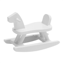 Modelo de Cadeira de Cavalo de BalançO de Madeira para Casa de Bonecas em Escala 1/12 para Enfeites de Artesanato de Casa de Bonecas Branco