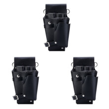 3X Leder Friseur Fall Werkzeuge Scheren Tasche Friseur Beutel Halter Niet Geldbörse Verstellbare Taille Schulter Gurt