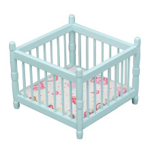 1/12 Doll House Wooden Furniture Crib for Baby Cradle for Doll House Furniture Decor Accessory