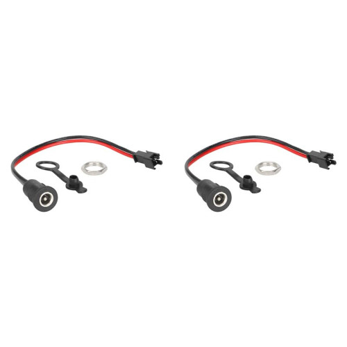 2X 50V  5.5x2.1mm  Power Socket Panel Mount Connector with Metal Nut Buckle