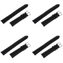 4st 18 mm Klocka Armband Svart PU Läder Legering Spänne Klocka