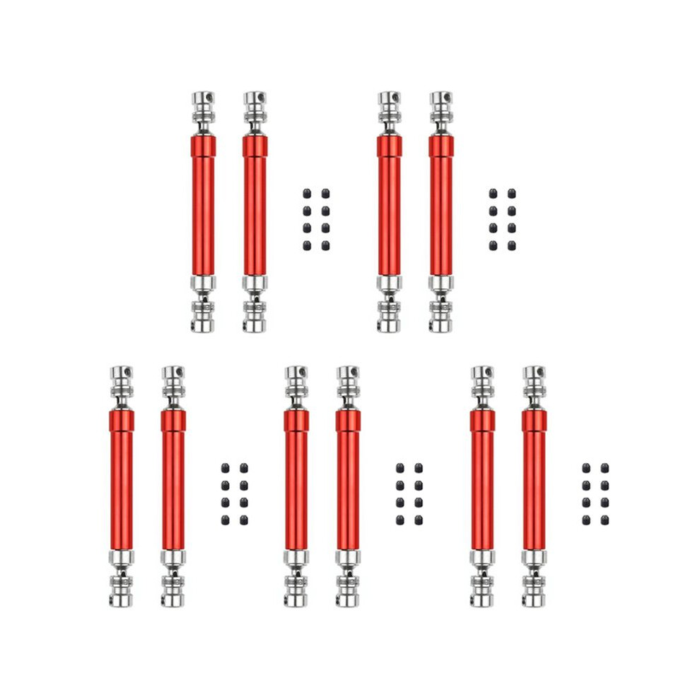 10Pcs Metal Cvd Drive Shaft 110-160Mm For 1/10 Rc Rock Crawler Axial Scx10 90046 Trx4, Red 4713120622958
