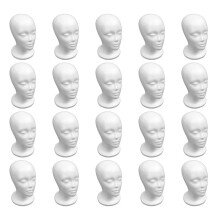 20X Weibliche Schaum Schaufensterpuppe Kopf Modell Hut Perücke Display Stand Rack Weiß
