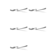 5X Cute Curved Spoon Teaspoon Unique Condiment Drink Hanging Tea Coffee Dessert Stainless Steel Drink Tableware